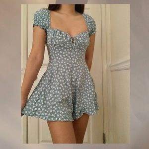 Princess Polly floral light blue romper